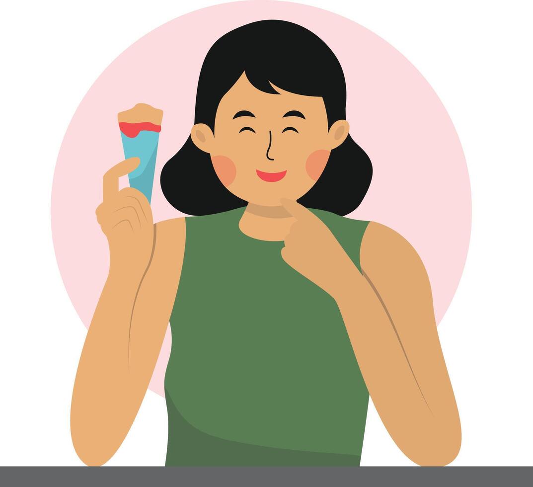 Person Eating Illustration in Flat Design vector