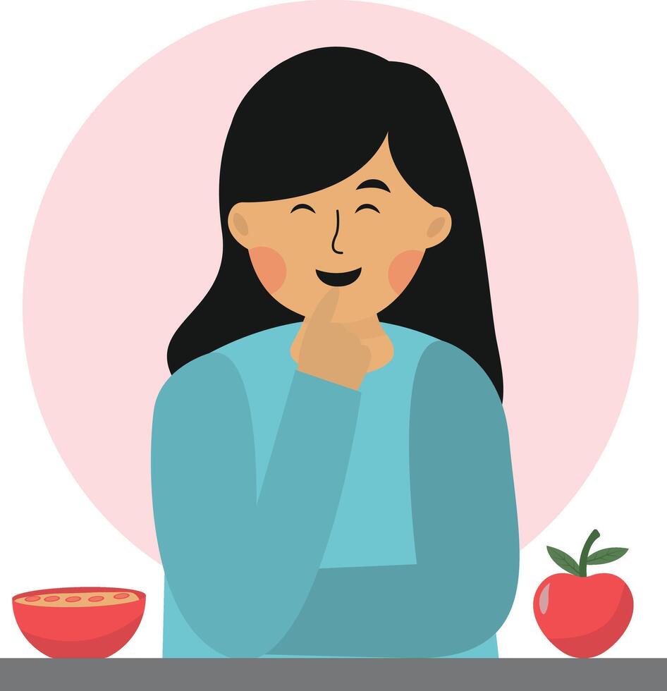 Person Eating Illustration with Flat Design vector