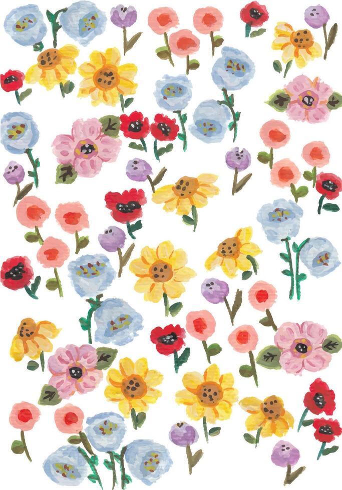 a colorful floral pattern is shown on a white background vector