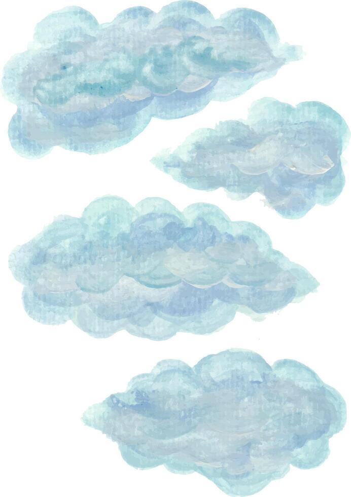 watercolor clouds on white background vector