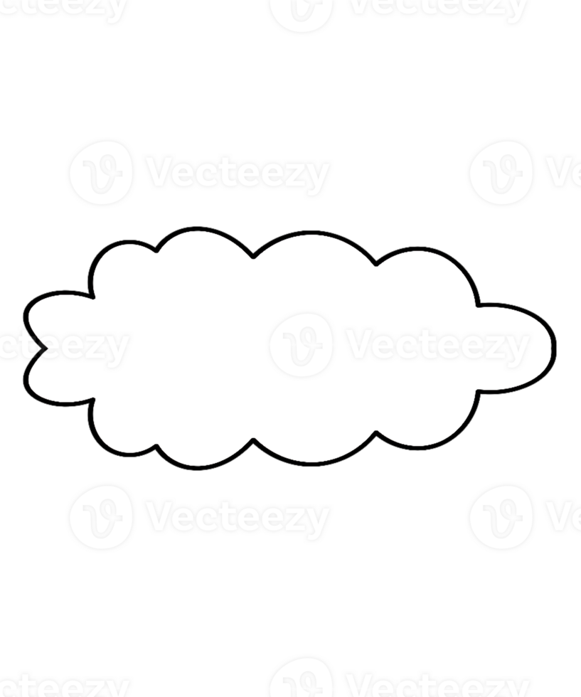 Simple White and Black Cloud Illustration png