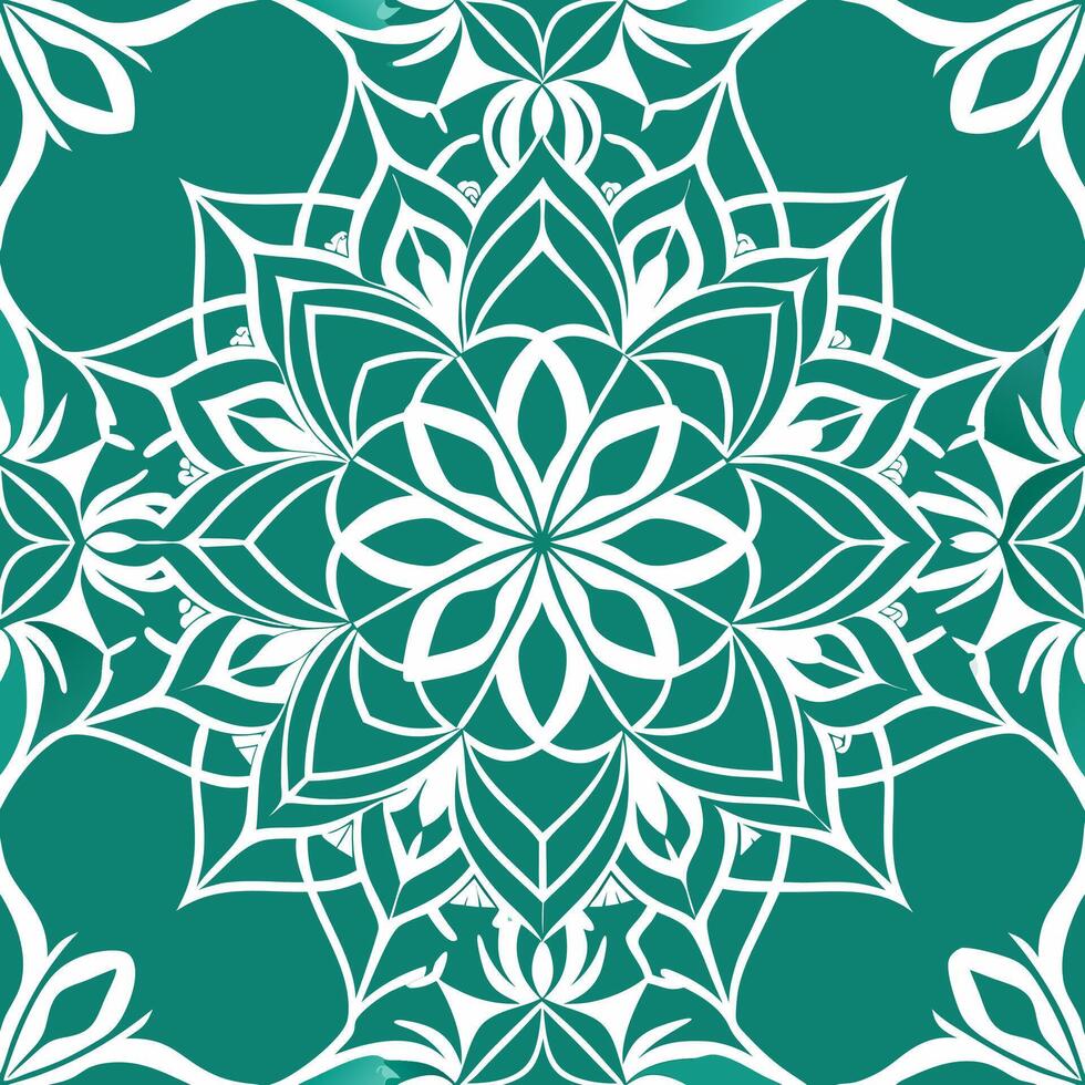 Seamless geometric lotus pattern minimalist design abstract art modern environment top-down view elegant aesthetic vector
