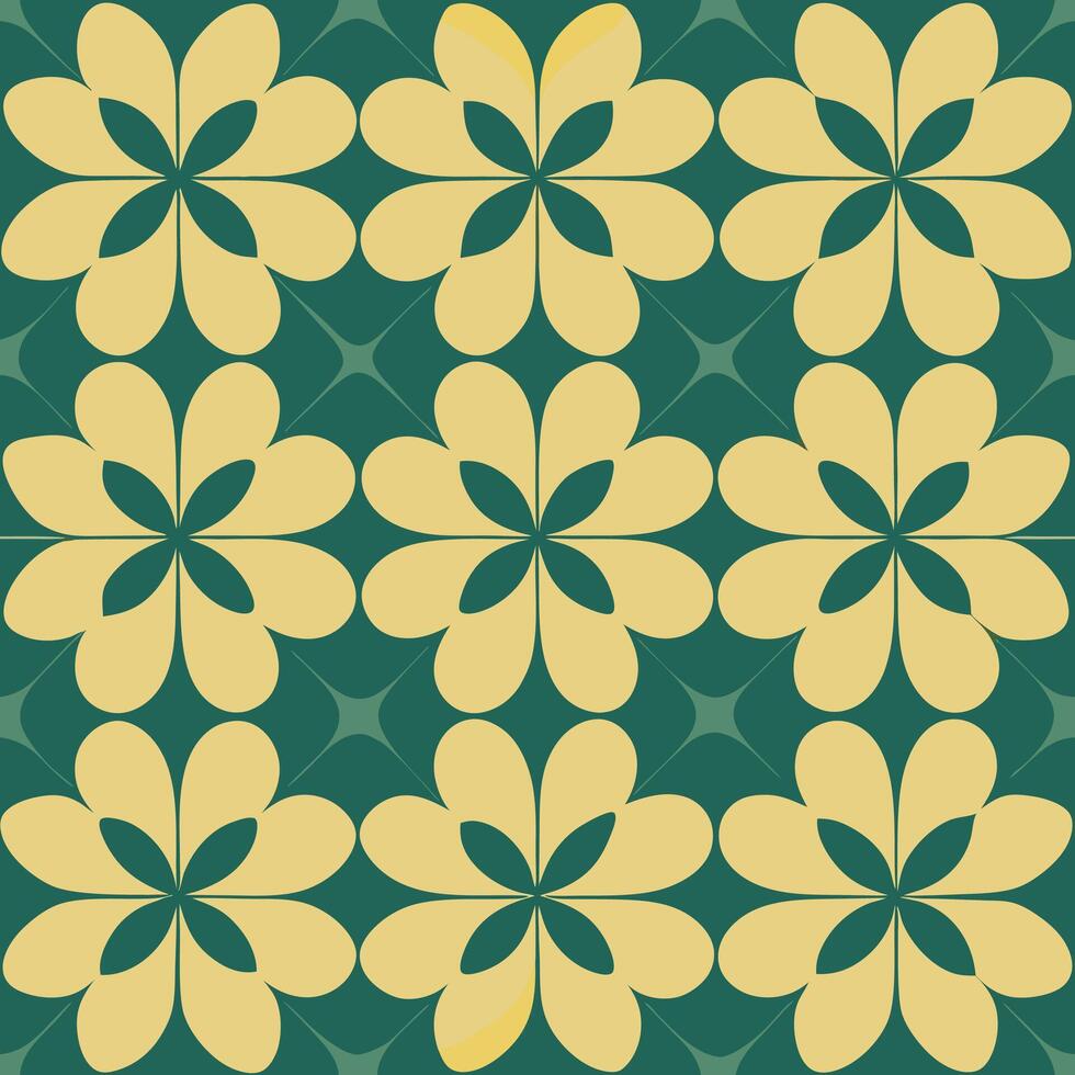 Seamless geometric pattern of minimalist flower shapes creating an elegant design graphic modern environment vector