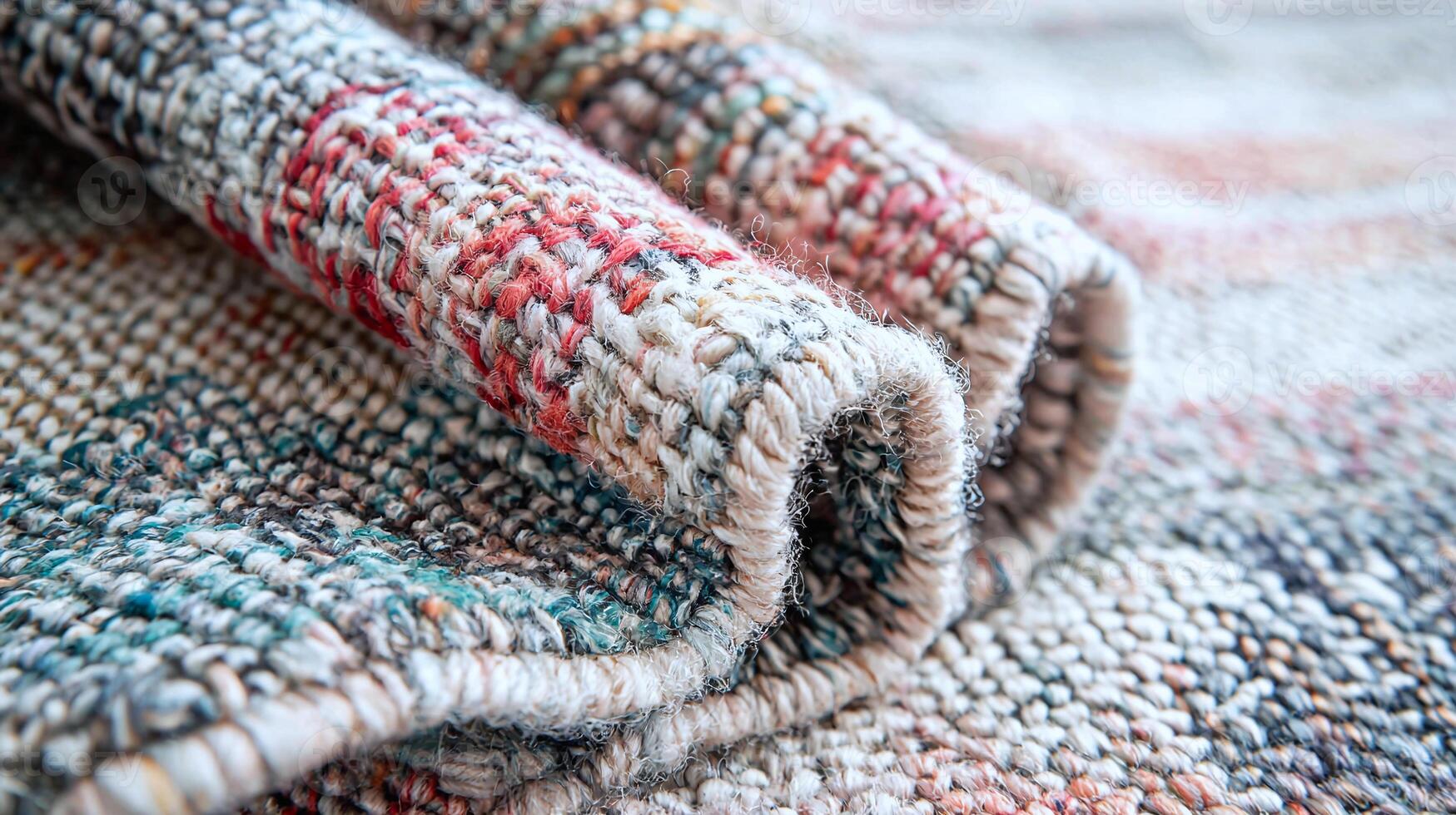 Abstract design with intricate woven patterns in soft pastel tones, textile inspired photo
