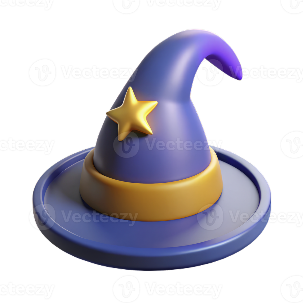 A purple wizard hat with a star on top png