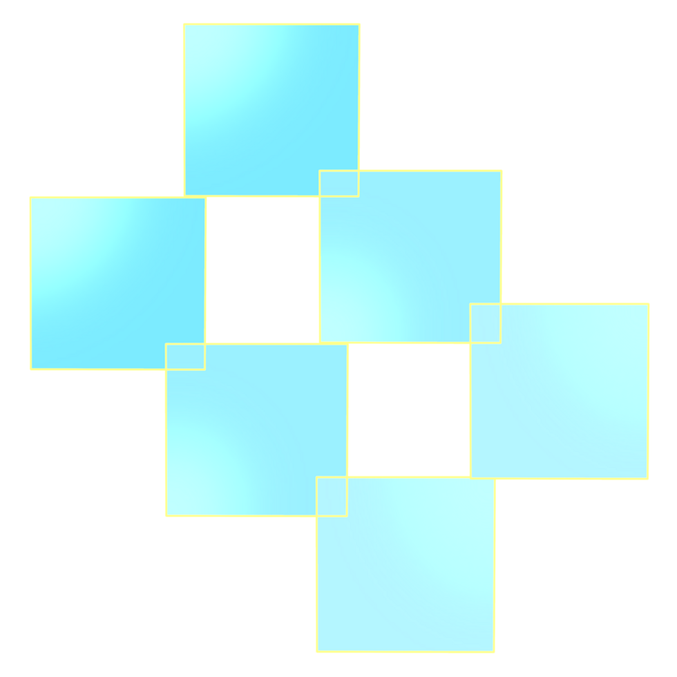 Blue square pattern with a yellow outline, On a transparent background png