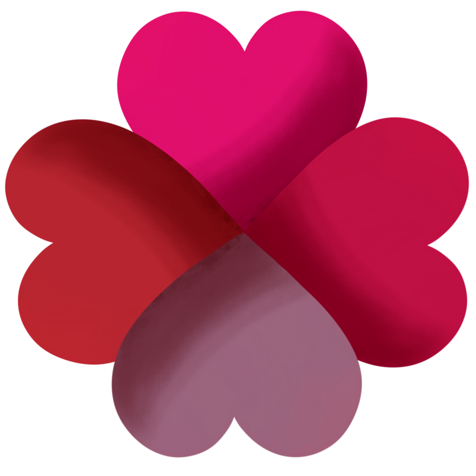 Colorful Heart Illustration Design, Heart flower, Red Heart shaped balloon-element illustration png