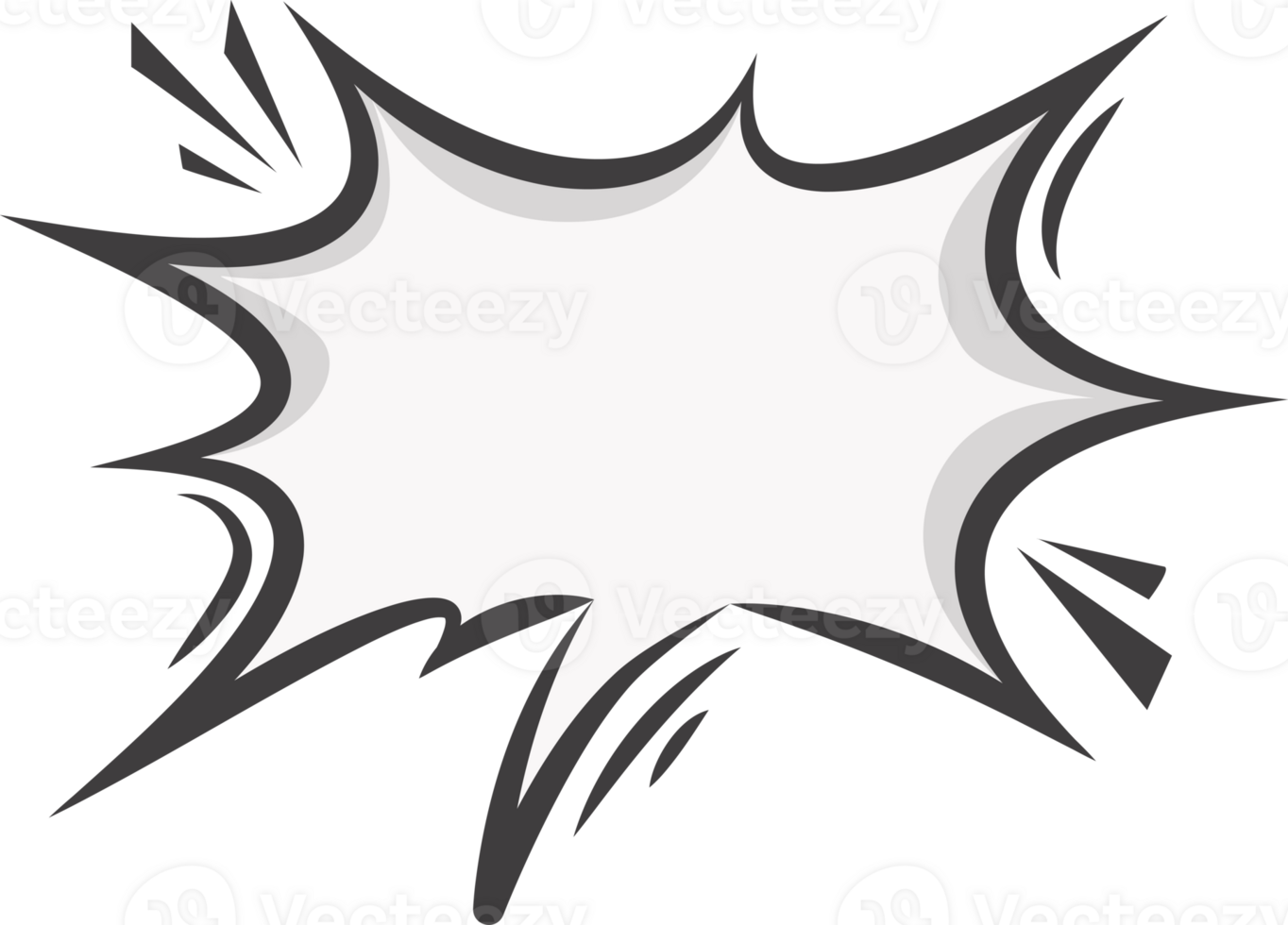 Manga speech bubble. Comic frame with pop art halftone dotted effect for text. Balloon chat shape for dialog. Cloud for shock shout and scream action messages. Irregular cartoon decoration png