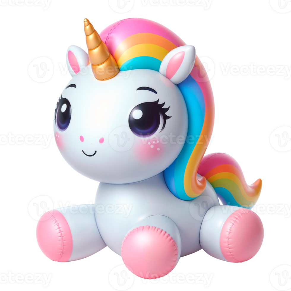 Cute unicorn pool float isolated on transparent background png