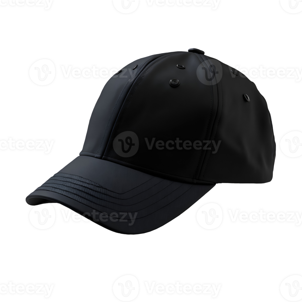 Realistic black cap isolated on transparent background png