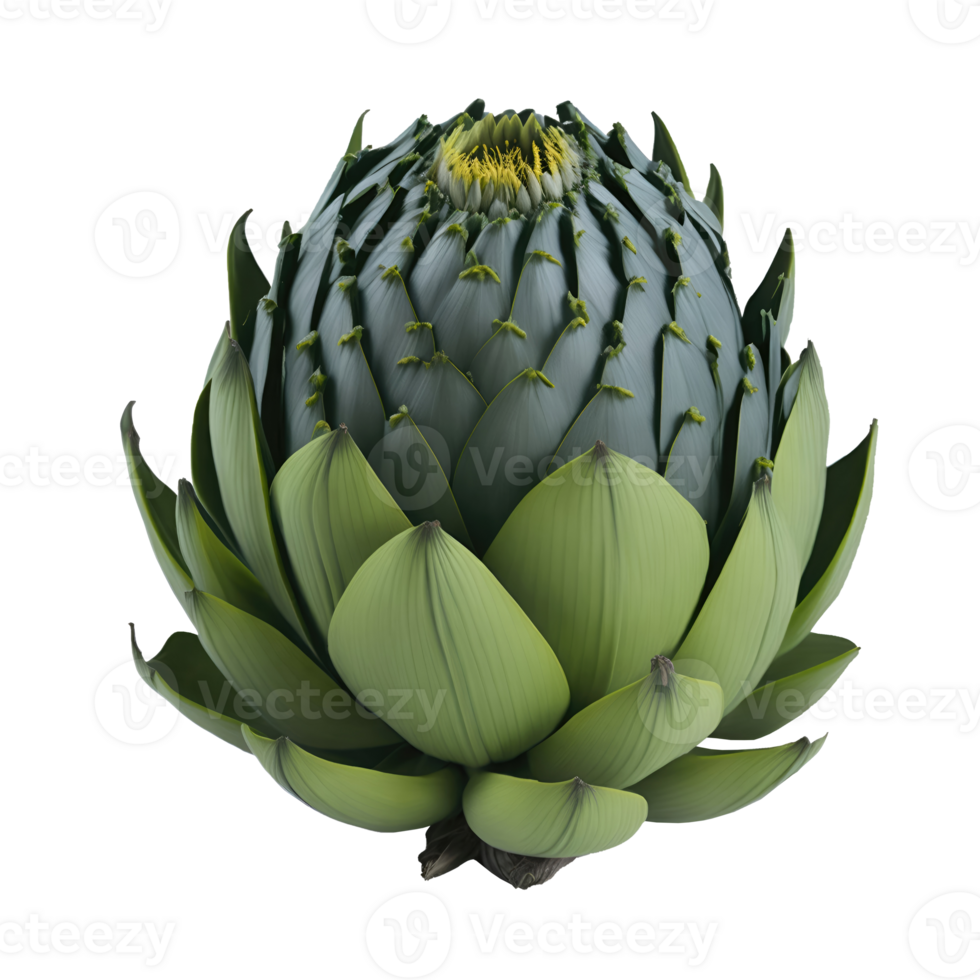 Realistic artichoke flower isolated on transparent background png