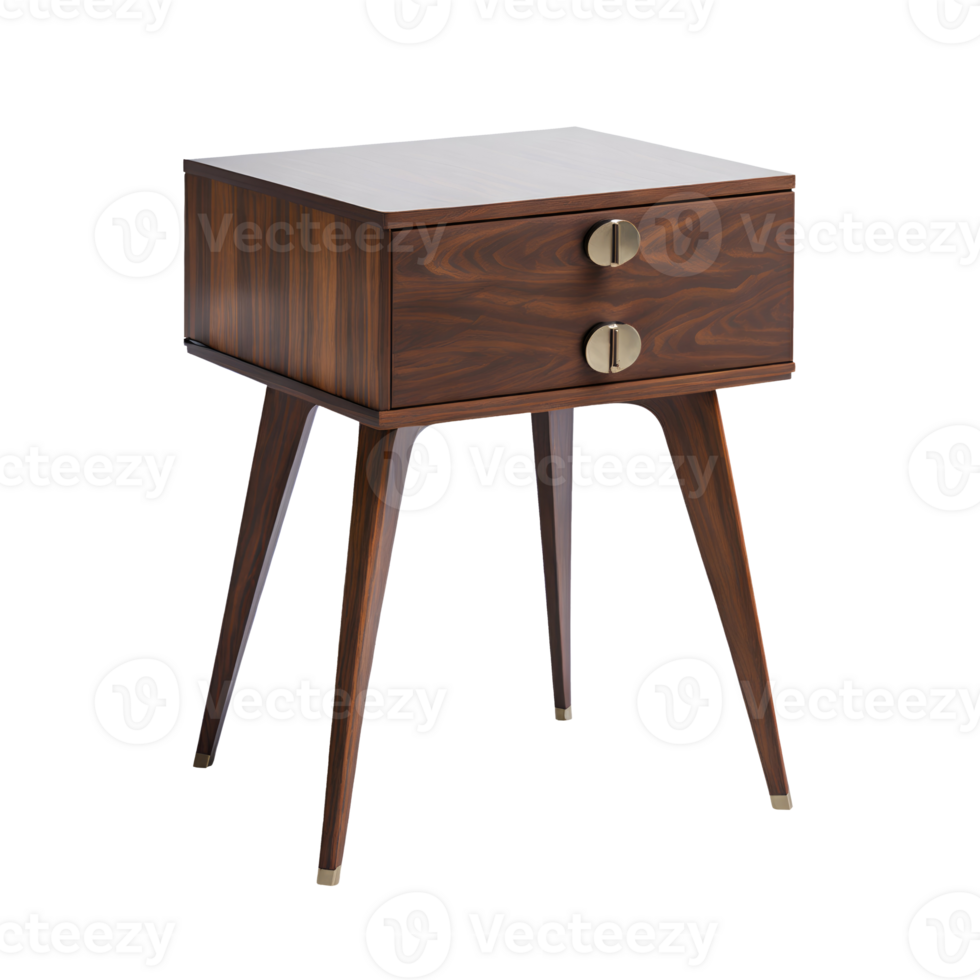 Modern designer bedside table isolated on transparent background png