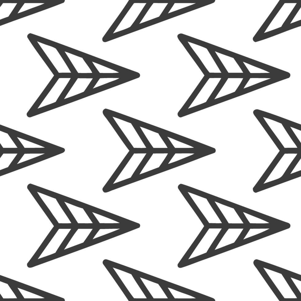 Seamless Geometric Arrow Pattern with Modern Minimalist Black Outline in a Stylish Abstract Digital Design for Backgrounds and Textures vector