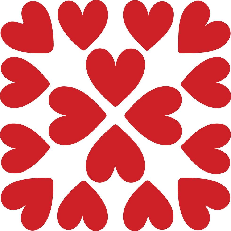 Seamless Geometric Heart Pattern with Bold Red Romantic Design Perfect for Valentines Day Love Background Wedding Invitations and Digital Art vector