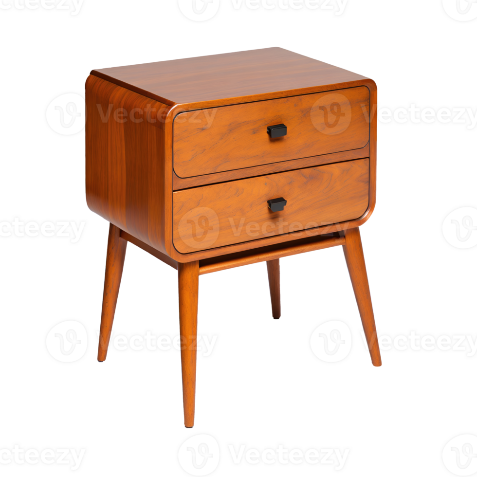 Wooden nightstand isolated on transparent background png