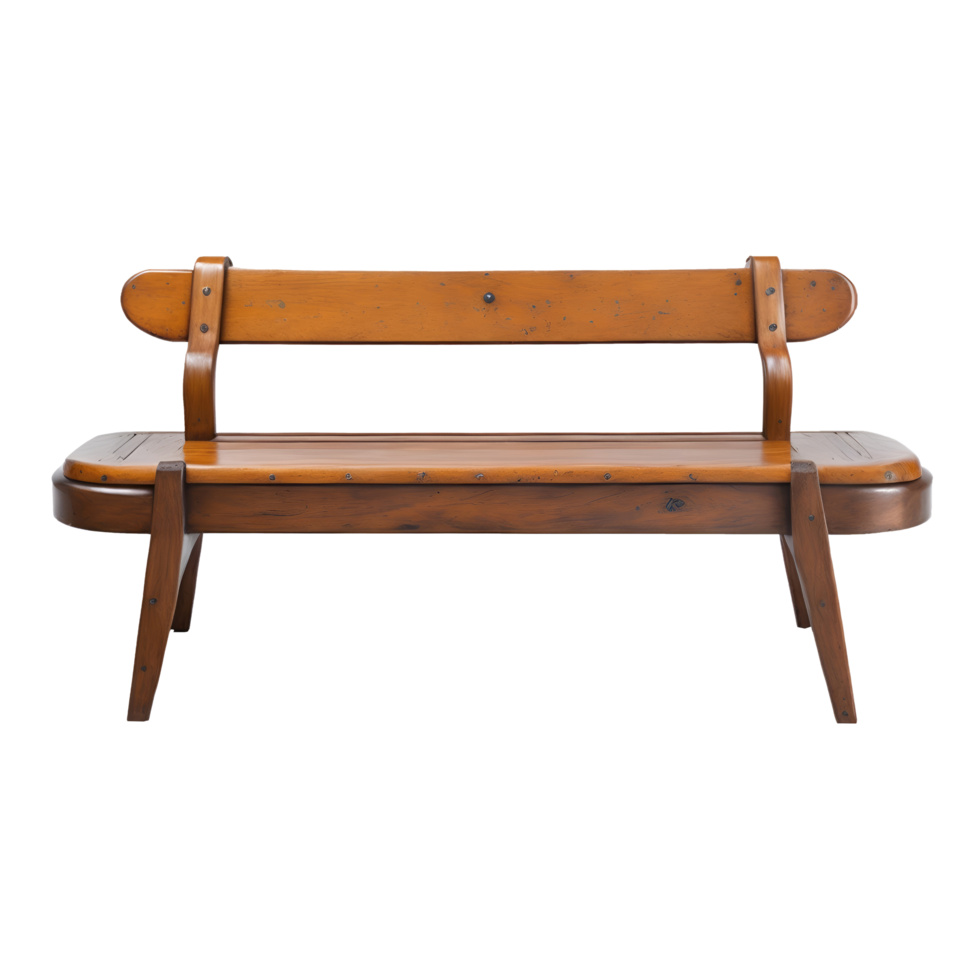 Old vintage wood bench isolated on transparent background png