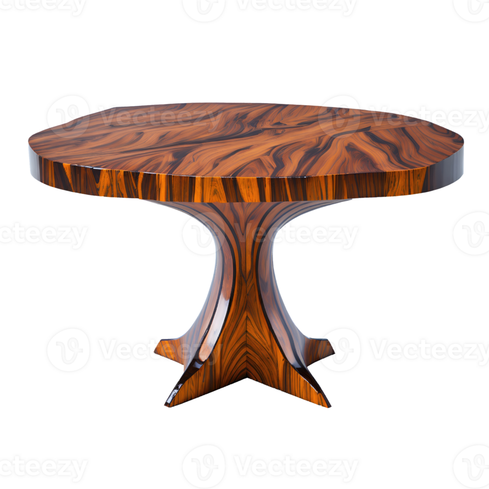Luxurious chestnut dining table isolated on transparent background png