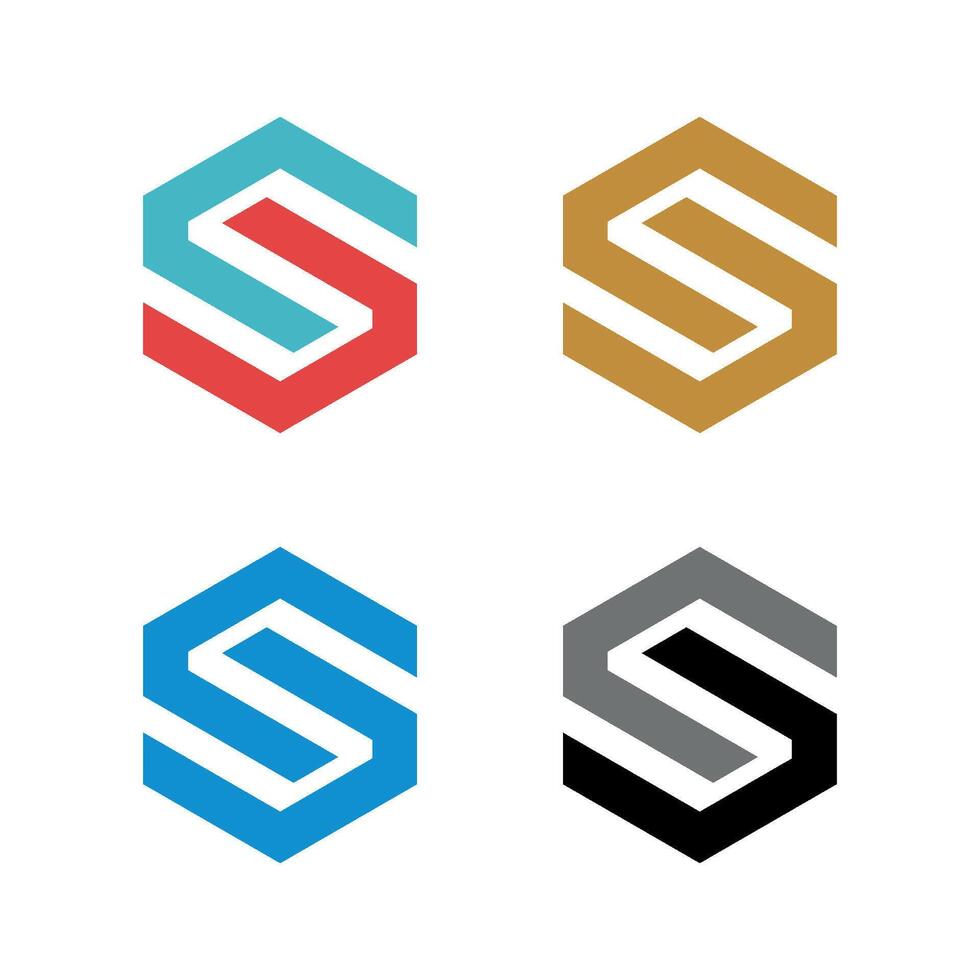 Simple Letter S Hexagon Shape Logo Template Illustration Design. EPS 10. vector