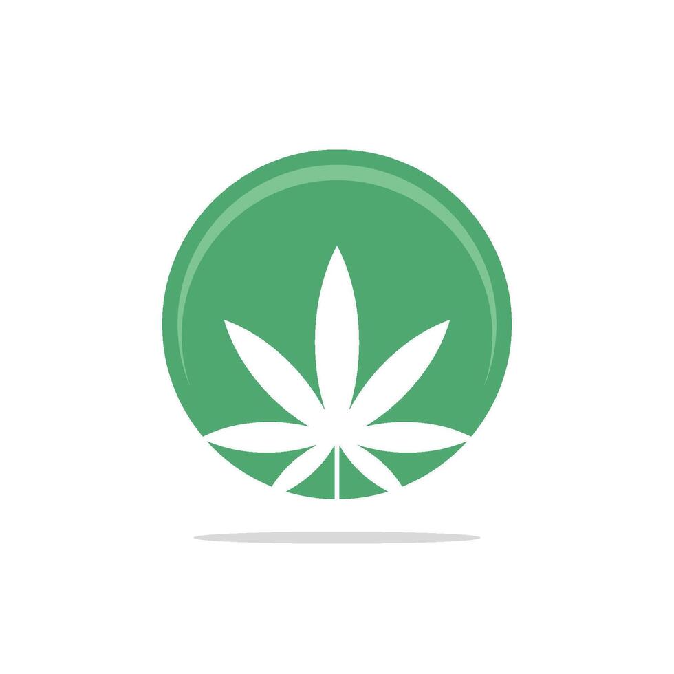 Circle Hemp Leaf Health Care Logo Template Illustration Design. EPS 10. vector