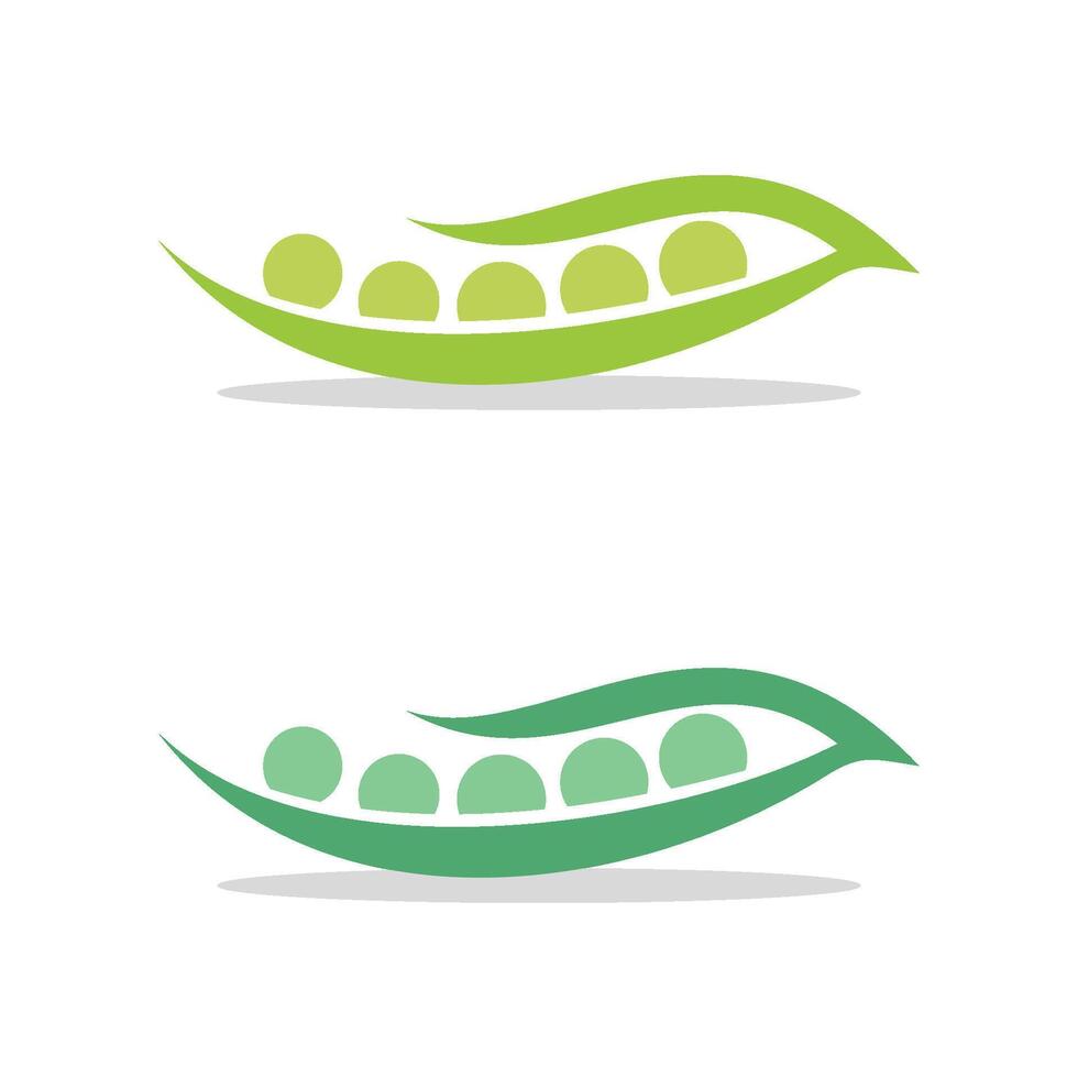 Set Green Seed Pea Pod Logo Template Illustration Design. EPS 10. vector