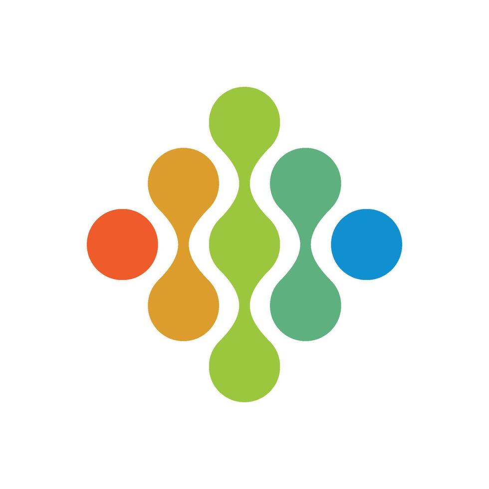 Diamond Shape Molecule Quantum Dots Logo Template Illustration Design. EPS 10. vector