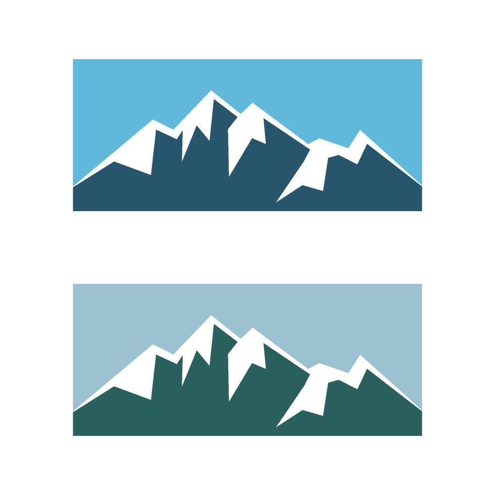 Rectangle Mountain icon Logo Template Illustration Design. EPS 10. vector