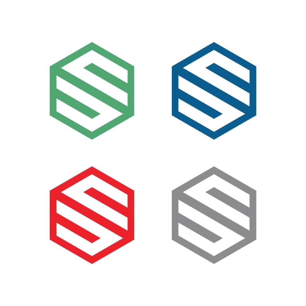 Abstract Letter S Hexagon Shape Logo Template Illustration Design. EPS 10. vector