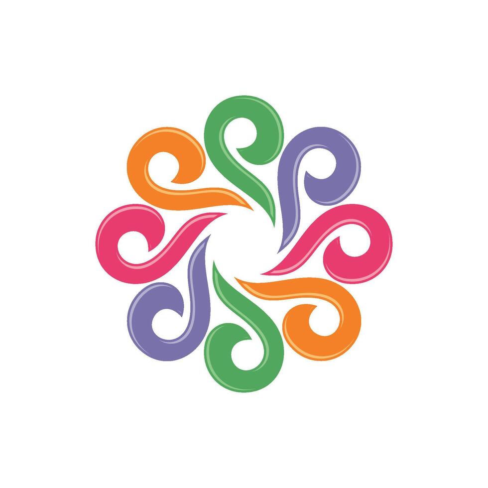 Colorful Ornamental Decorative Flower Logo Template Illustration Design. EPS 10. vector