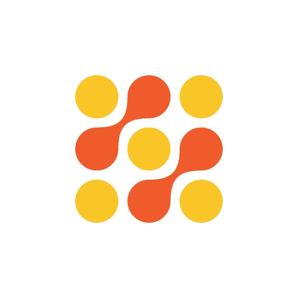 Orange Color Molecule Quantum Dots Logo Template Illustration Design. EPS 10. vector
