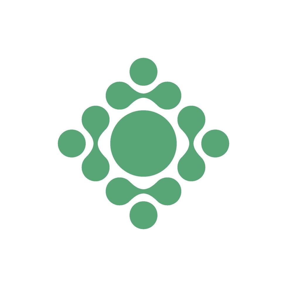 Green Decorative Molecule Quantum Dots Logo Template Illustration Design. EPS 10. vector