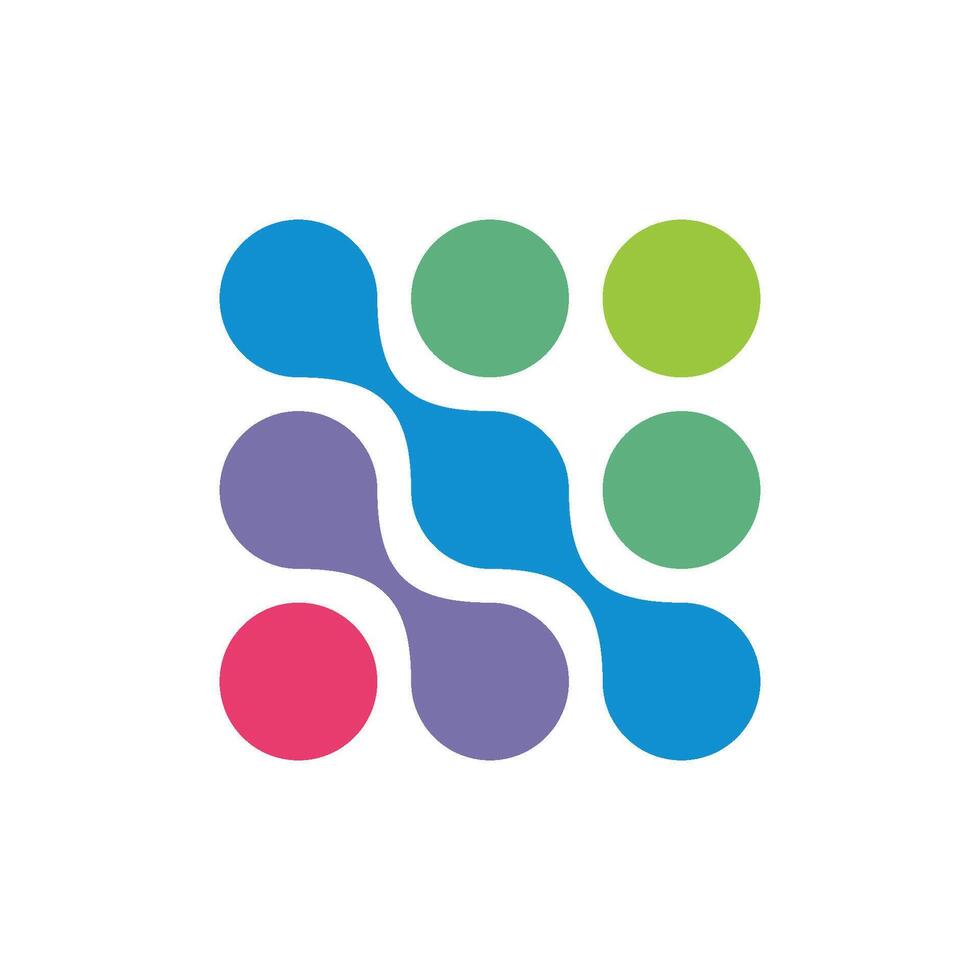 Colorful Molecule Quantum Dots Logo Template Illustration Design. EPS 10. vector