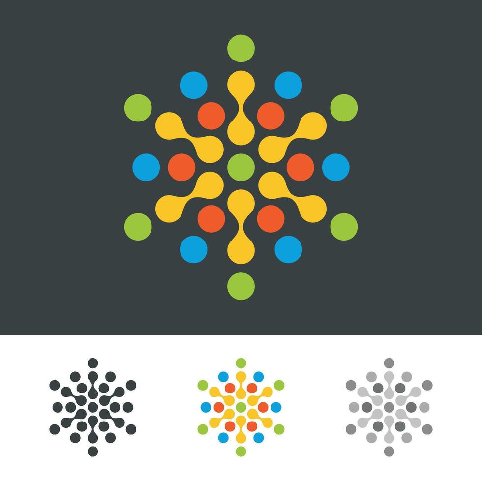 Set Colorful Pixel Dots Logo Template Illustration Design. EPS 10. vector