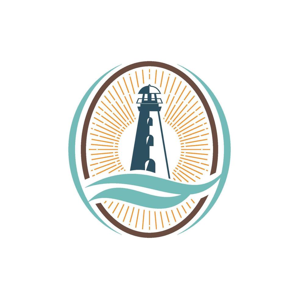 Emblem Lighthouse, beacon Logo Template Illustration Design. EPS 10. vector
