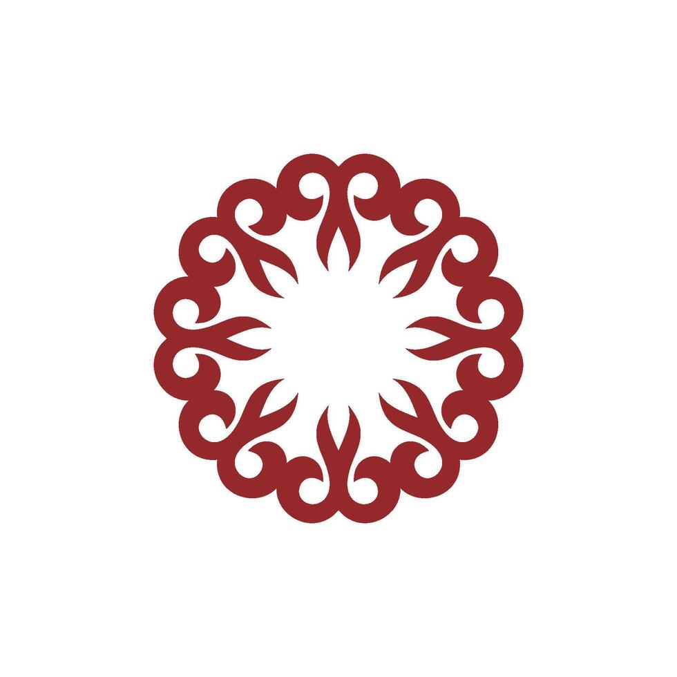 Maroon Blossom Ornamental Flower Logo Template Illustration Design. EPS 10. vector