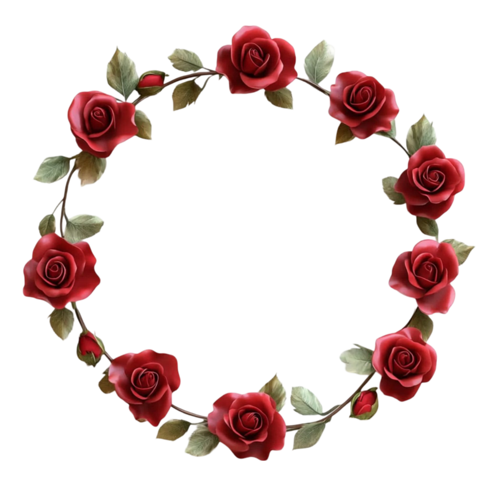 Blush Roses Floral Wreath on Transparent Background png