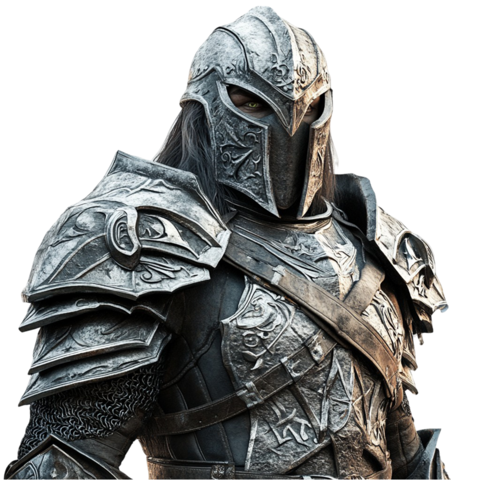 Armored Knight Warrior on Transparent Background png