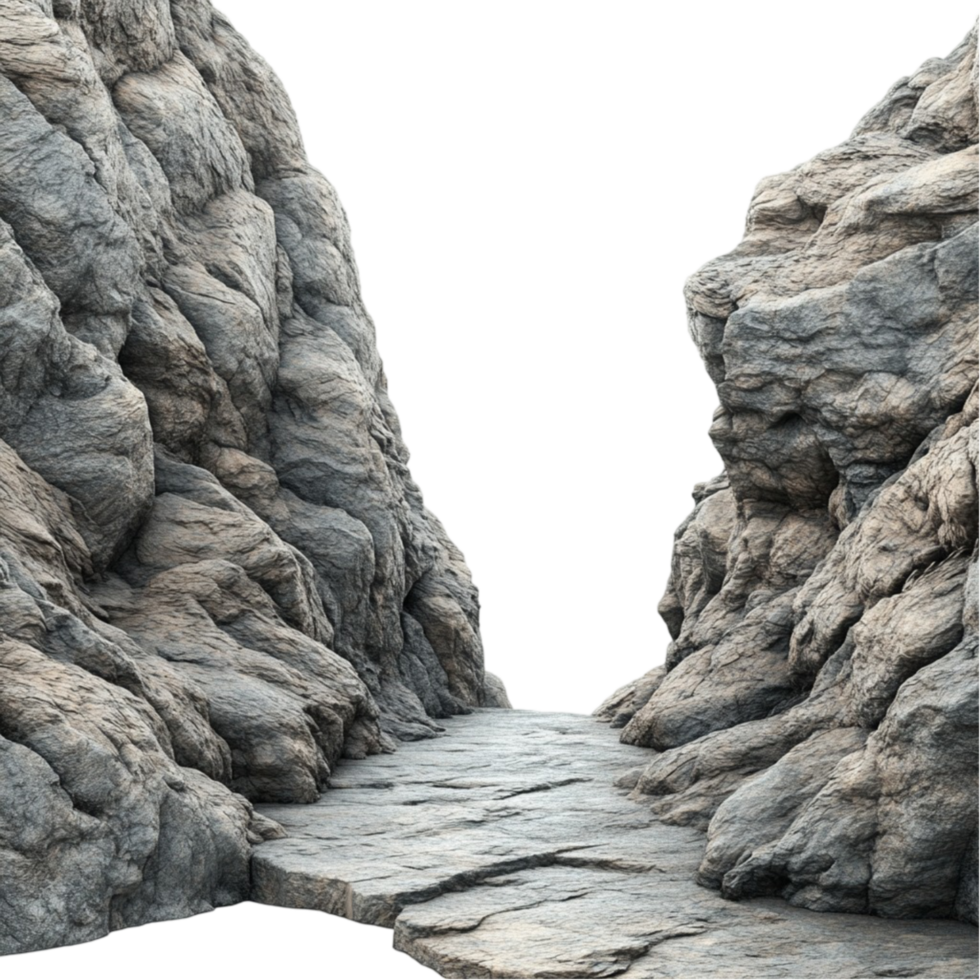 Path Through a Rocky Canyon Leading to the Top png