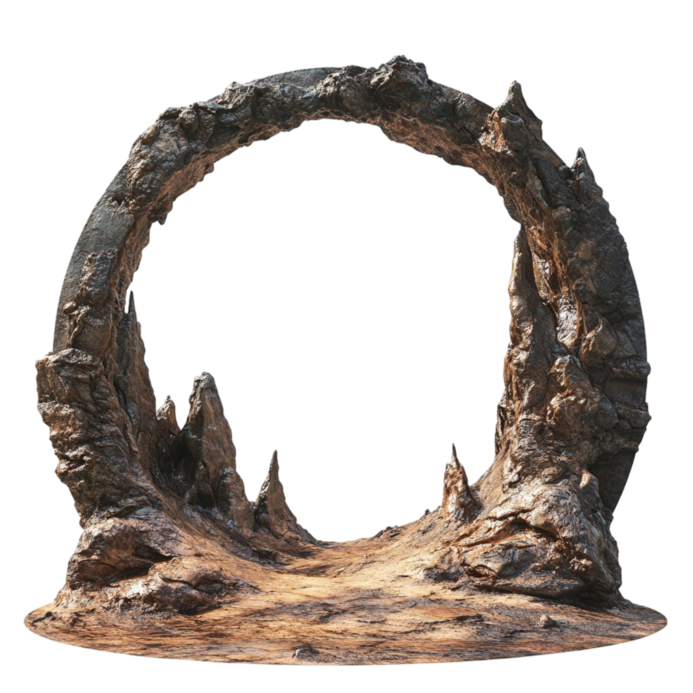 Circular Rock Arch on Transparent Background png