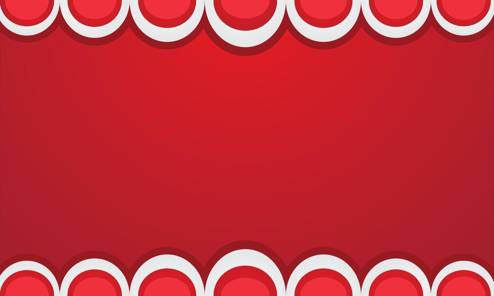Red background with curved flag ornaments on top and bottom vector