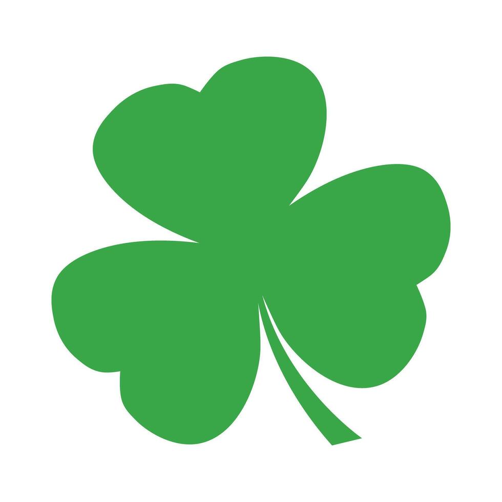 Simple Green Shamrock Icon Against White Background vector
