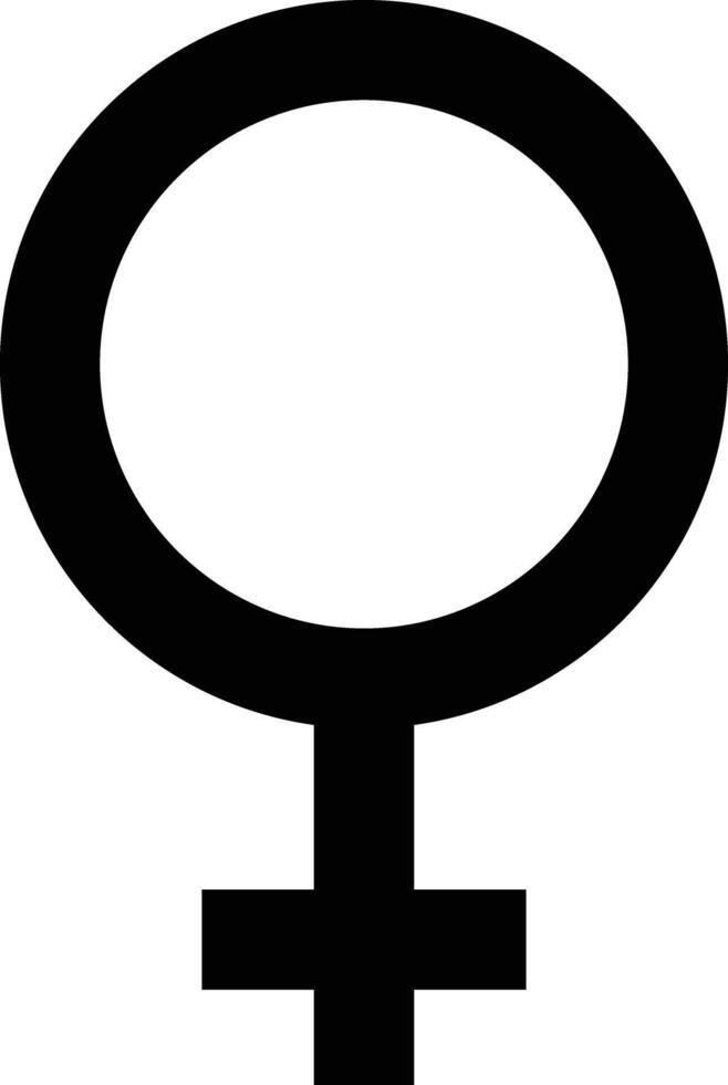 Simple Black Female Symbol on White Background vector