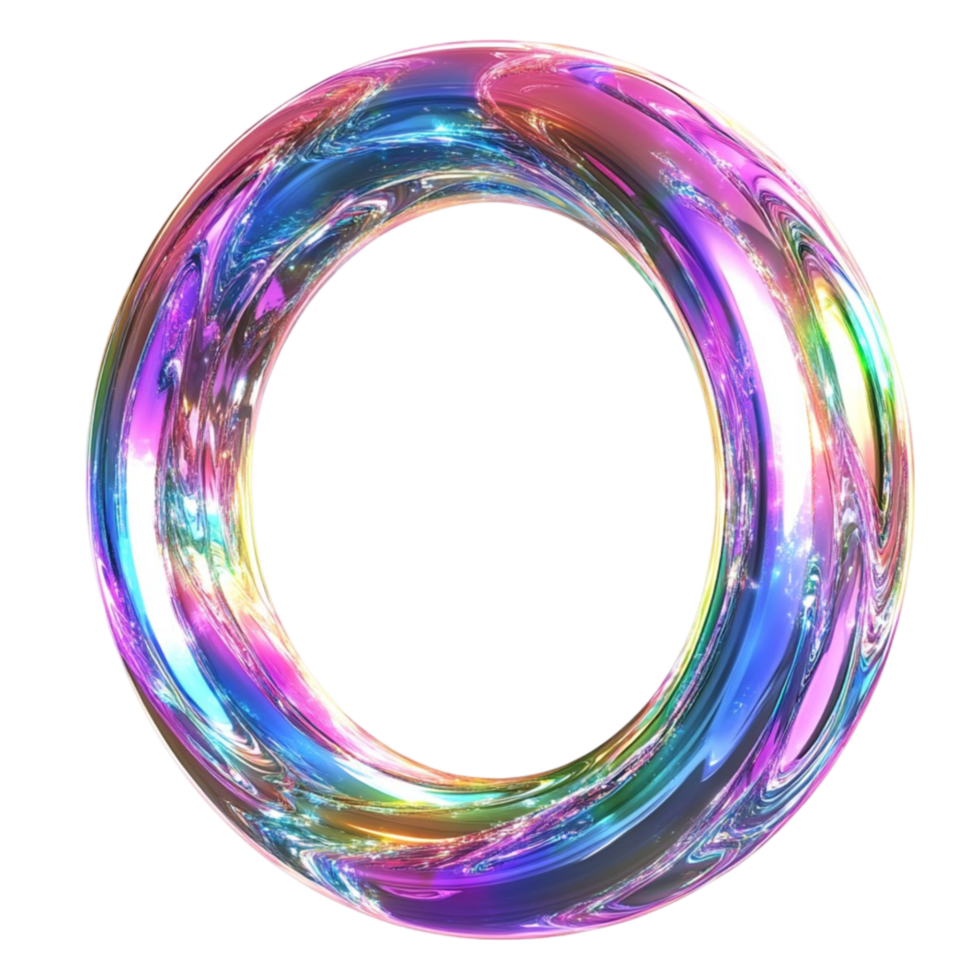Aurora Borealis Circular Gemstone Wreath on Transparent Background png