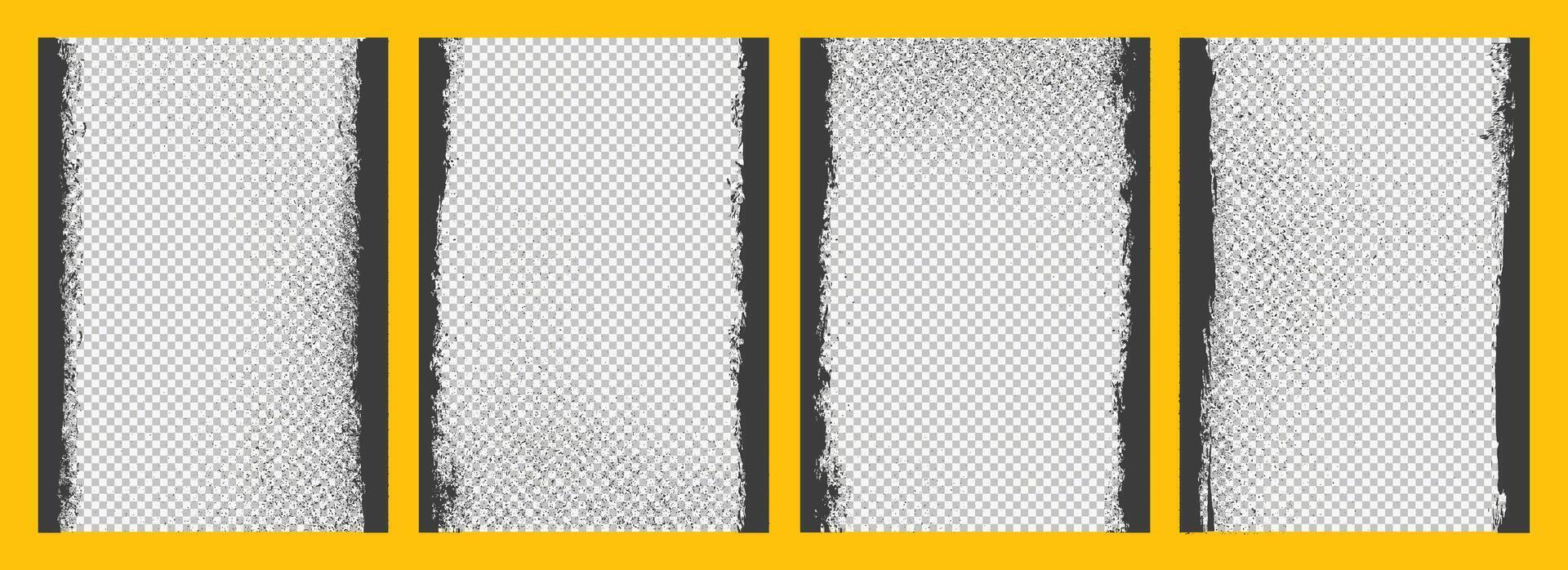 Set of Black Grunge textured art background design vector