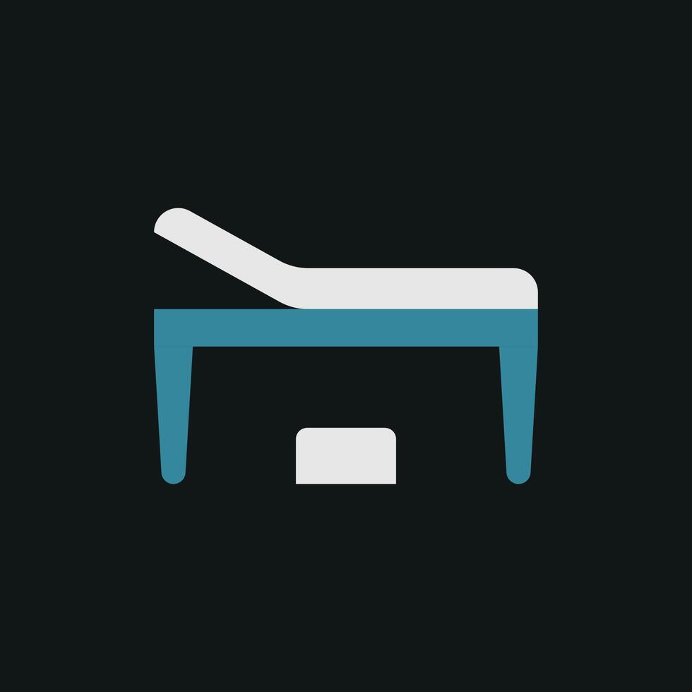 Examining table icon with a minimalist design showcasing a modern healthcare setup for medical professionals vector