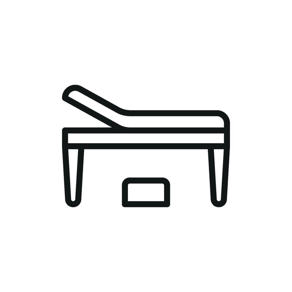 Stylish examining table icon with an emphasis on simplicity, perfect for digital healthcare platforms vector