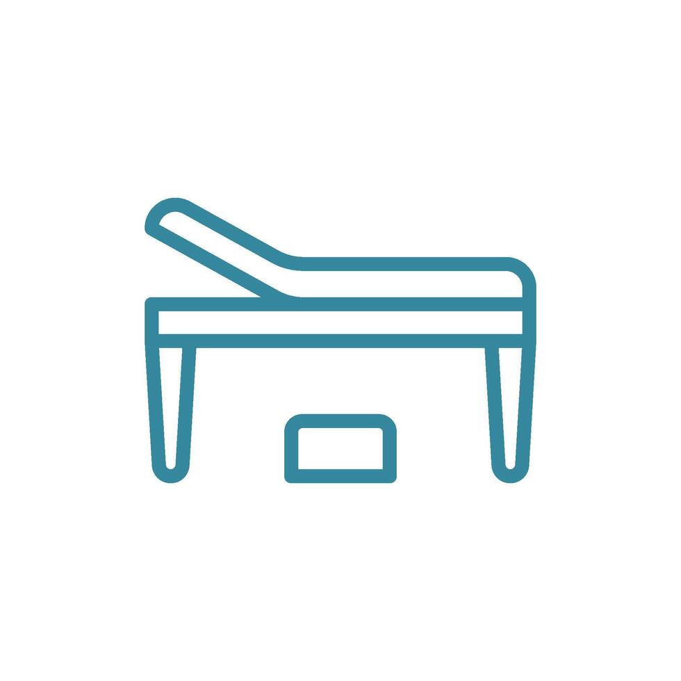 Examining table icon featuring a clean and sleek design perfect for a medical or hospital-related project vector