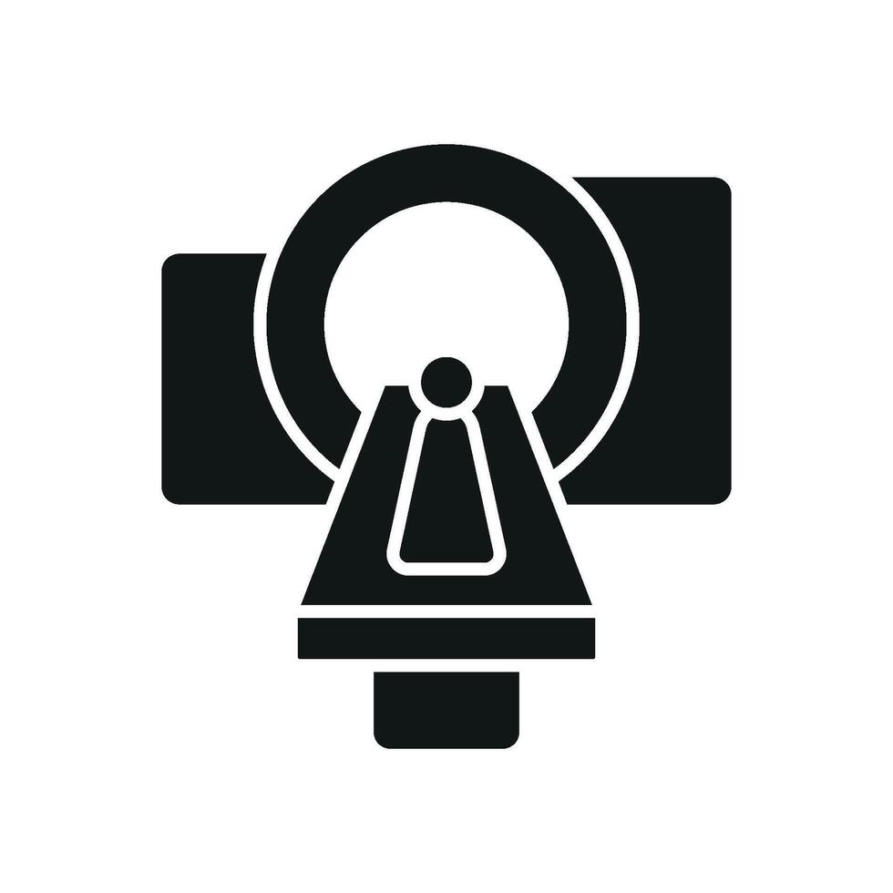 CT scanner icon in an isometric design, providing a unique and dynamic visual perspective vector