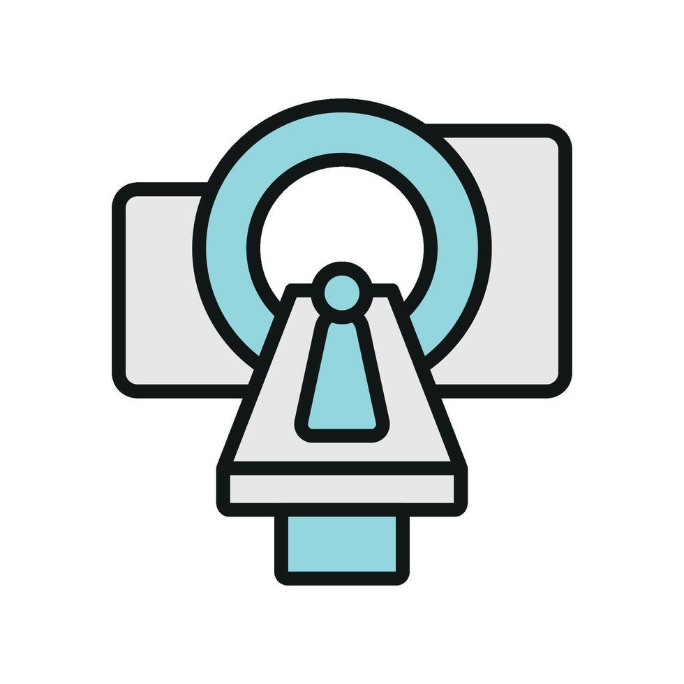 CT scanner icon with a simple yet professional look, perfect for medical and diagnostic branding. CT scanner icon vector
