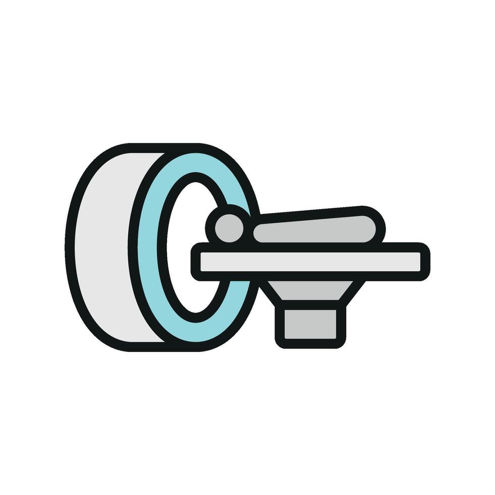 CT scanner icon designed with detailed elements, illustrating the scanning proces vector