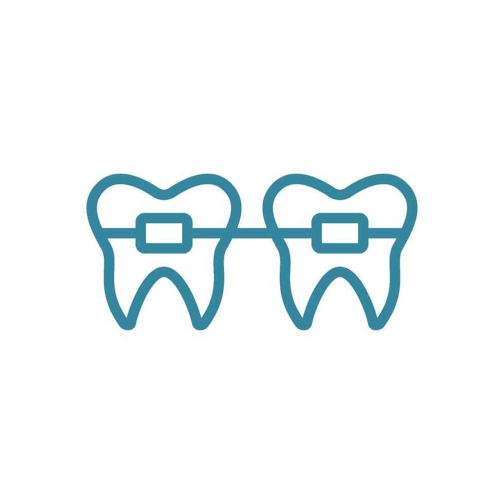 A tooth with an elegant and modern design of braces, suitable for websites or mobile applications related to orthodontics vector
